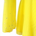 thumbnail image 4 of LIUHUO Custom Figure Skating Dress Girls Ladies Spandex Yellow with White Lace Diamond Embellishments, 4 of 7
