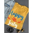thumbnail image 3 of Happy 4Th July Garland T-Shirt Women -Image by Shutterstock, Female Small, 3 of 4