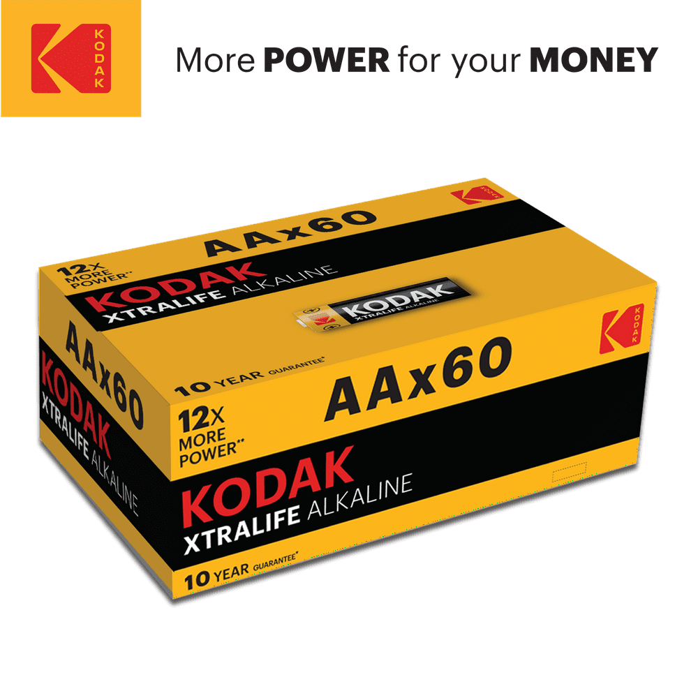 Kodak AA XTRALIFE Alkaline Batteries (60 Count)