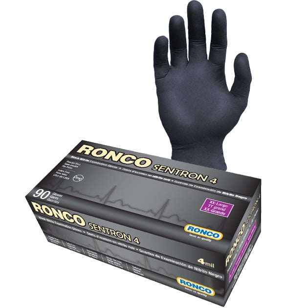 Sentron™ 4, Black Nitrile Examination Glove - 4 mil (1,000 gloves / case)