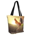 thumbnail image 4 of Hirioo Country Farm Morning Rooster for Women's Casual Shoulder Tote Bag Handbag For Women Work College Travel Business Shopping, 4 of 8