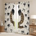 thumbnail image 2 of Feelyou Leopard Print Q Blackout Curtains Set of 2 (52x84 Each), Bowknot Window Curtains, 2 of 6