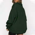 thumbnail image 6 of Fartey 2024 Trendy Half Zip Oversized Sweatshirts for Women Simple Long Sleeve Solid Color Pullover Casual Fall Drop Shoulder Tops, 6 of 7