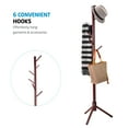 thumbnail image 6 of High-Grade Wooden Tree Coat Rack Stand, 6 Hooks - Super Easy Assembly NO Tools Required - 3 Adjustable Sizes Free Standing Coat Rack, Hallway/Entryway Coat Hanger Stand for Clothes, Suits, Accessories, 6 of 8