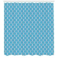 thumbnail image 3 of Abstract Shower Curtain, Repeating Circle Pattern Composed of Graphic Geometric Triangle Symbol, Fabric Bathroom Set with Hooks, 69W X 84L Inches Extra Long, Blue Eggshell and Pink, by Ambesonne, 3 of 3
