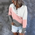 thumbnail image 7 of Tisuna Womens Color Block Button Hoodies Casual Long Sleeve Pullover Tops Loose Sweatshirts With Pockets Outdoor Play Fall Winter Clothes Size XL, 7 of 7