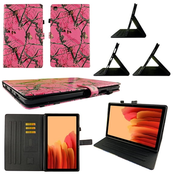 TPU Shell Case for Samsung Galaxy Tab A7 10.4 2020 SM-T500/T505/T507 Camo Mozy Slim Cover PU Leather Folio Stand Multi Viewing Angle & Anti-Slip 3 Card Slots Elastic Band Stylus Loop