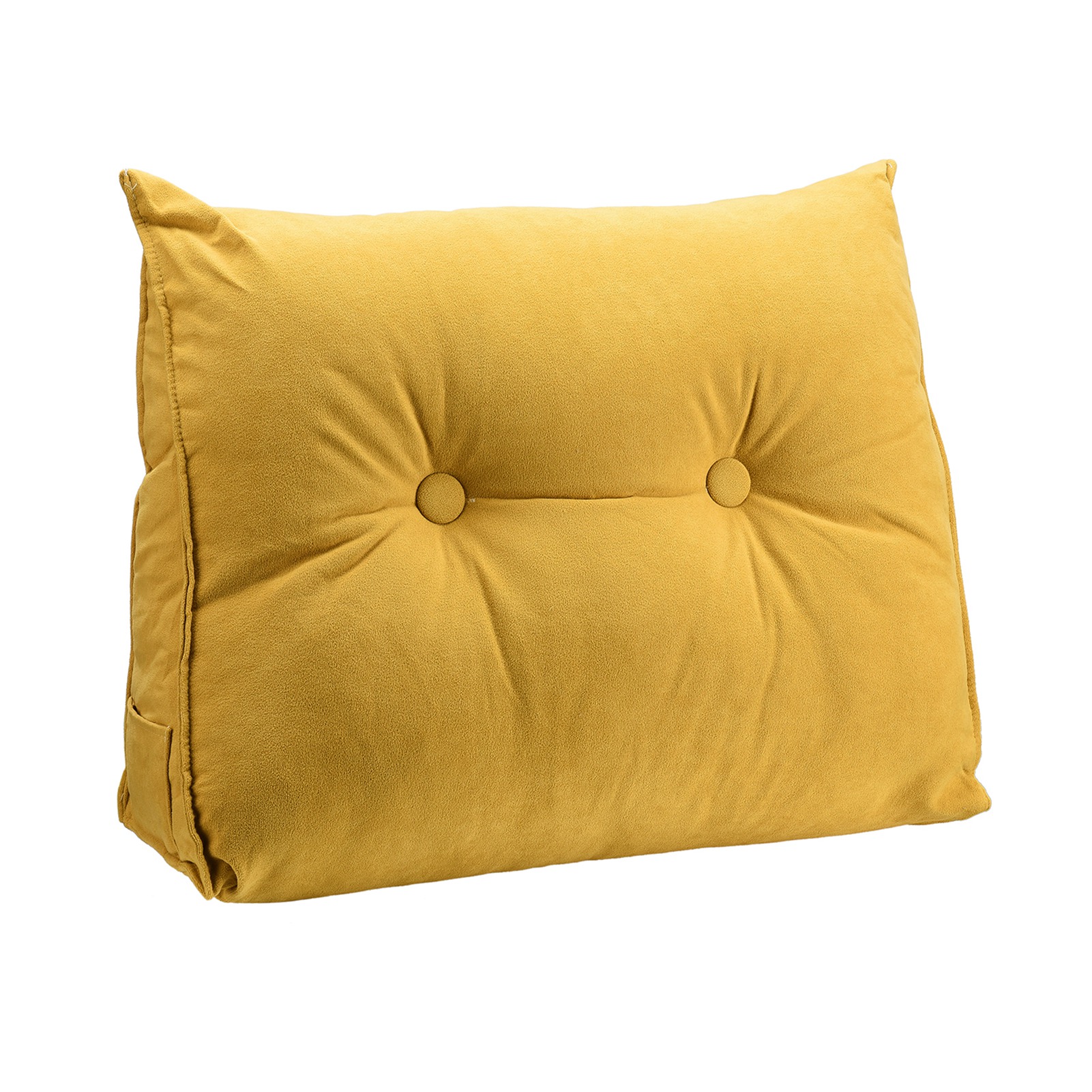 Oreiller D'angle Pour Tête De Lit - Coussin De Lecture Et Soutien Lombaire - 60x50x20 Cm - Housse Chenille Amovible - Orange