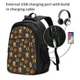 thumbnail image 2 of Honeii Wild West Golden Horseshoe for Travel Laptop Backpack, Business Laptops Backpack with USB Charging Port, College High School Computer Bag for Men Women, 2 of 7