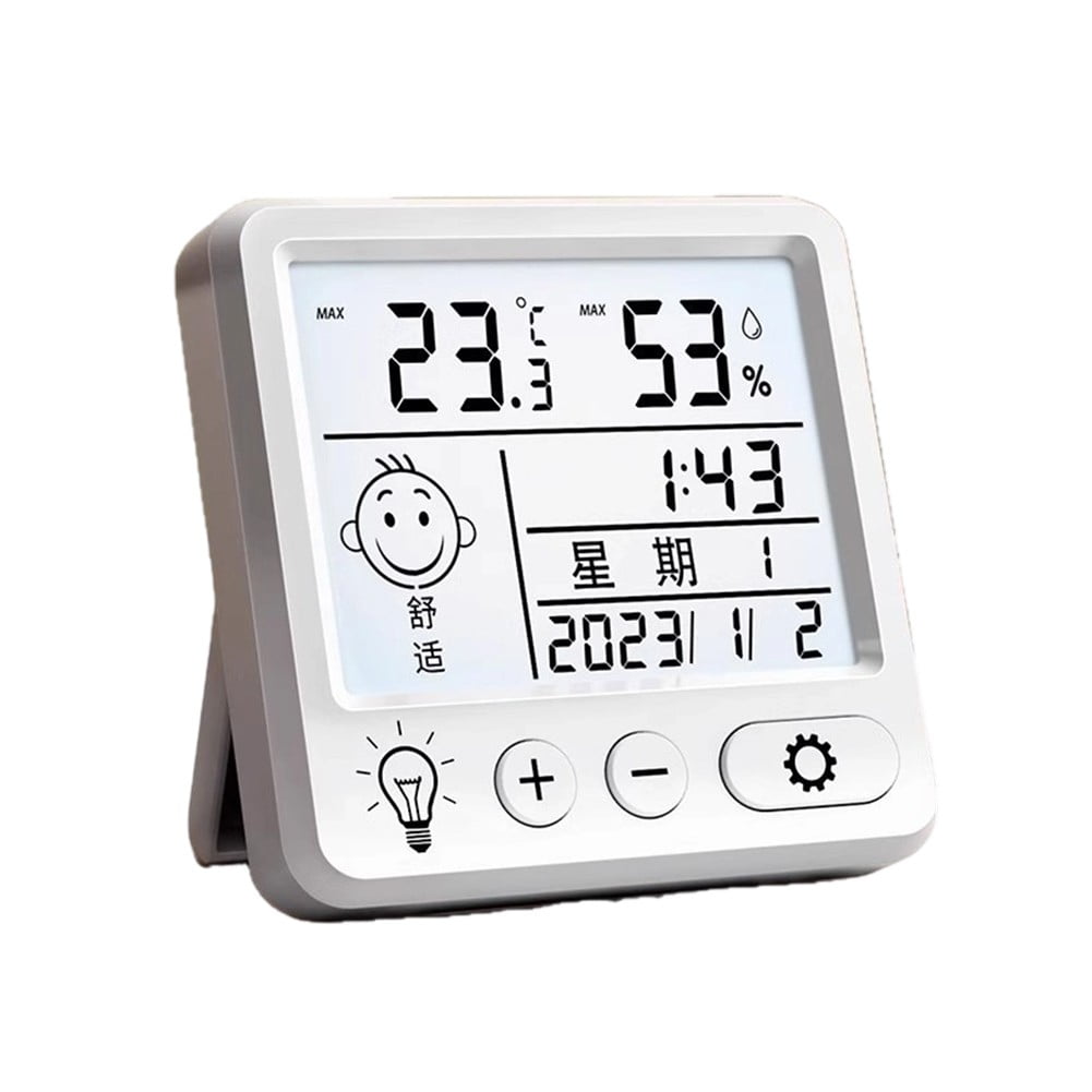Niceminiwall LCD Digital Alarm Clock Table Wall Clock Display Date Week Temp Humidity
