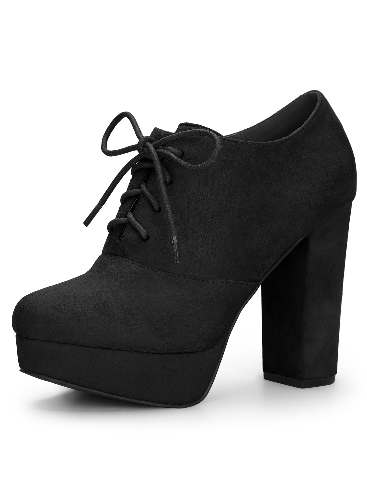 black booties heel lace up
