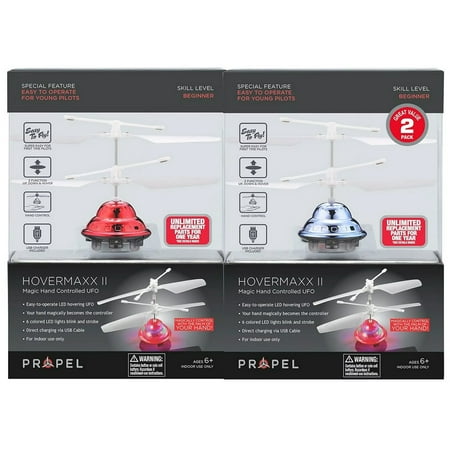 Propel Hovermaxx II Magic Hand Controlled UFO 2 Pack Red Silver