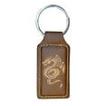 thumbnail image 3 of Keychain - Rectangle - Flying Dragon - Leather, 3 of 8