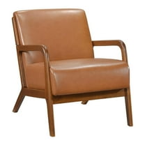 Lexicon Gabe Faux leather Accent Chair in Matt brown