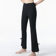 thumbnail image 2 of SWSMCLT Women's High Waisted Yoga Pants Flared Pants Bootcut Slit Split Trousers Long Casual Petite Black 12, 2 of 4