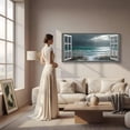 thumbnail image 5 of Beach Window Canvas Wall Art - Large Coastal Picture Landscape Canvas Prints Tropical Sea Paintings, Horizontal Summer Seascape Artwork for Living Room Bedroom, 5 of 7
