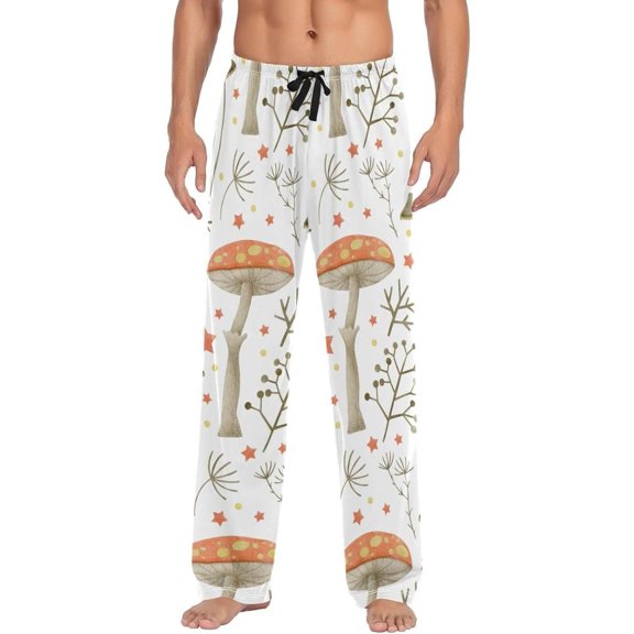 Forest Mushroom Ghost Pajama Pants, Men's Lounge Pants Light with Drawstring and Pockets, Christmas New Year Birthday Father's Day Gifts, XX-Large