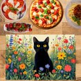 thumbnail image 2 of AshasdS Black Cat in Flower Garden Linen Table Mats Set of 4 12x18 inch for Spring Summer Home Table Decor, 2 of 5
