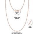 thumbnail image 3 of Beaded Chain Necklaces for Women and Men Italian Crafted 1.5mm Cylinder Bead Chain 18 Inch 14K Rose Gold Over 925 Sterling Silver with Spring Ring Clasp, 3 of 7