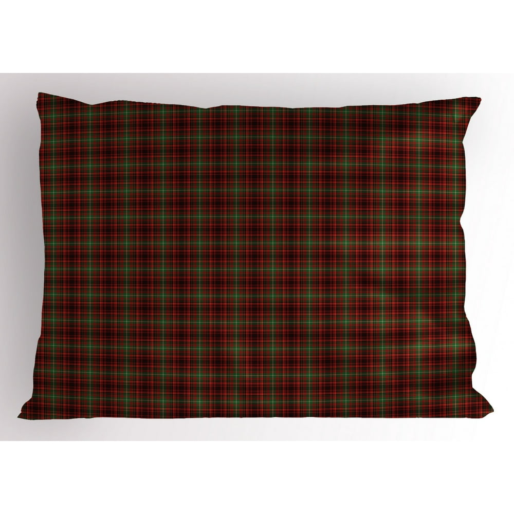 Plaid Pillow Sham, Classic Composition of Squares Tartan Pattern