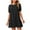 Black, variant on lmcalzta Womens Summer Dresses Short Sleeve Crew Neck Cotton Linen Sundress Pleated Beach Dresses