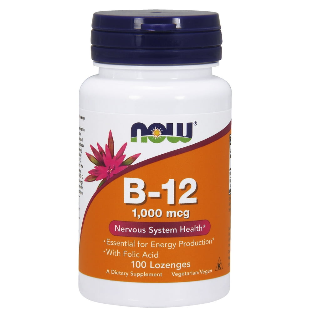 NOW Supplements, Vitamin B12 1,000 mcg with Folic Acid, Nervous System