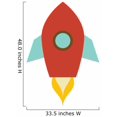 thumbnail image 2 of Wallmonkeys Cute Little Rocket - 3 Peel and Stick Wall Decals WM234570 (34 in W x 48 in H), 2 of 4