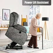 Power Lift Recliner Chair for Elderly, Massage Lift Reclining Chairs with Heat & Vibration, Heavy Duty Electric Plush Fabric Sofa Home Living Room Chairs,Dark Gray