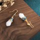 thumbnail image 5 of Pendientes retro de estilo chino Brillar con flores de magnolia y jade sintético, 5 of 5