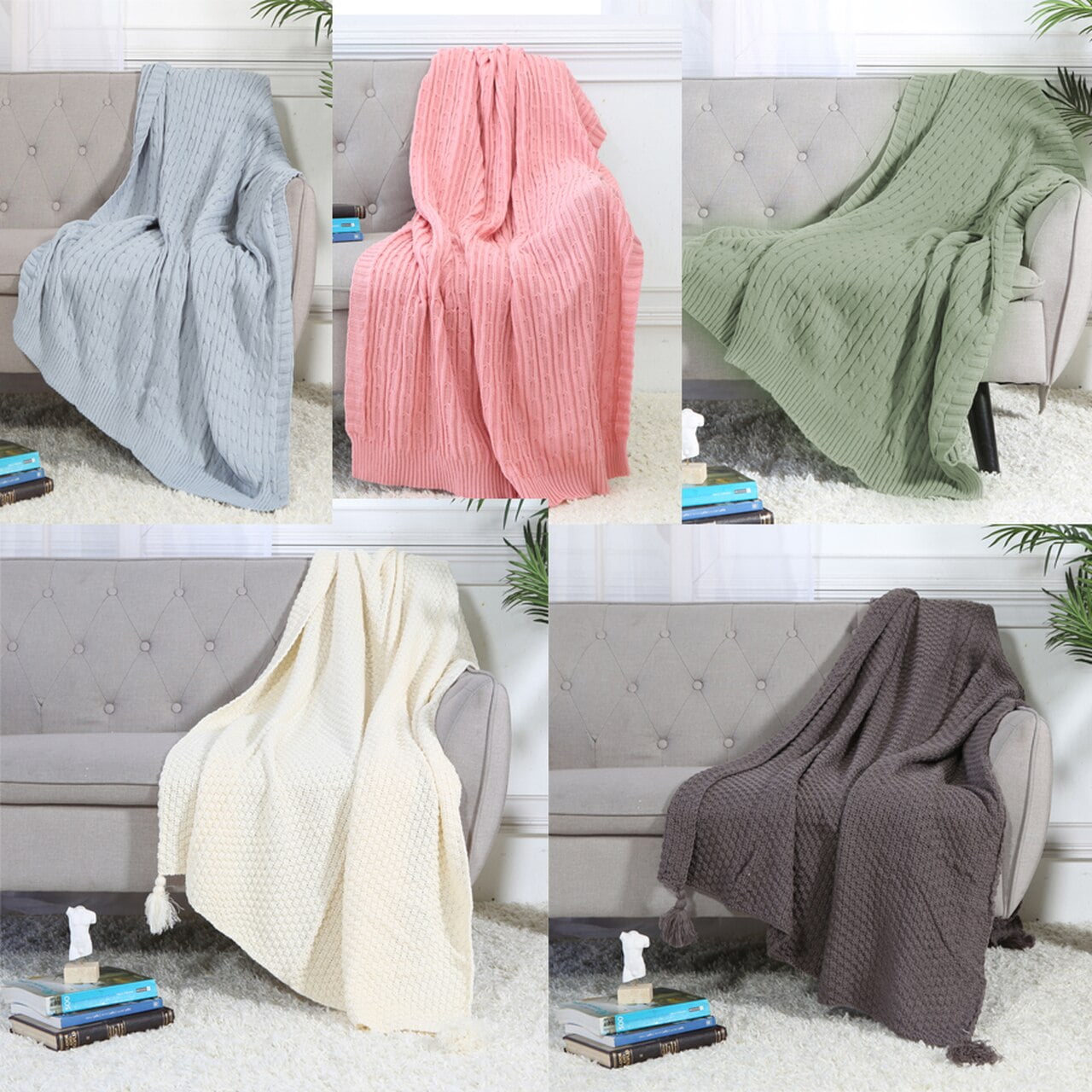 Legacy Decor Cable Knit Sweater Design Soft Lightweight Throw Blanket Legacy Decor Cable Knit Sweater Design Soft Lightweight Throw Blanket
