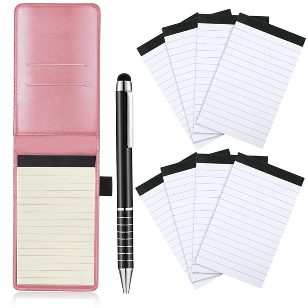 Set Mini Porta Bloc de Notas de Bolsillo Outus con 50 Hojas Rayadas Rosa