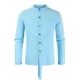 thumbnail image 1 of Camisas Negras Para Hombre Camisa de manga larga de color con botón de cuello para hombre Camisas de hombre de ajuste regular sólido (Light blue, XL), 1 of 3