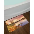 thumbnail image 2 of Landscape Bath Mat, Bohemian Old Town Scenery by the River with Gothic Buildings in the Fall Sunset, Non-Slip Plush Mat Bathroom Kitchen Laundry Room Decor, 29.5 X 17.5 Inches, Pink Orange, Ambesonne, 2 of 2