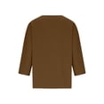 thumbnail image 5 of Gamivast Linen Shirts for Women Plus Size Scoop Neck Oversized Slouchy Fit Tops Soft Lightweight Breathable Basic 3/4 Sleeve Tees Lounge Weekend Fall Everyday Casual outfits, 5 of 5