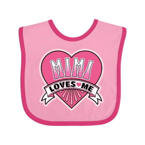 Inktastic Mimi Loves Me Girls Granddaughter Girls Baby Bib