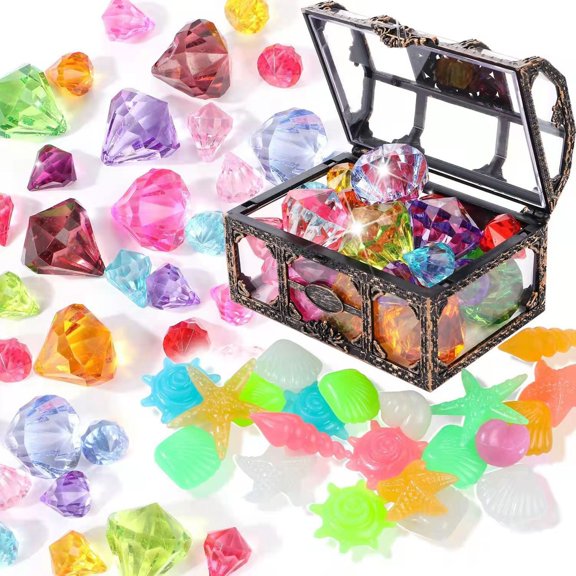 40 Jouets de Plongée en Gemmes pour Piscine Colorés d'Été Jouets de Plongée en Gemmes avec 2 Boîtes Ensemble de Jouets de Natation sous-Marine d'Été pour Fêtes Anniversaire Décoration de Mariage Gemmes