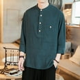 thumbnail image 2 of PENGXIANG Chemise Décontractée Mode Printemps et Automne pour Hommes, Couleur Unie, Manches 9, 2 of 6