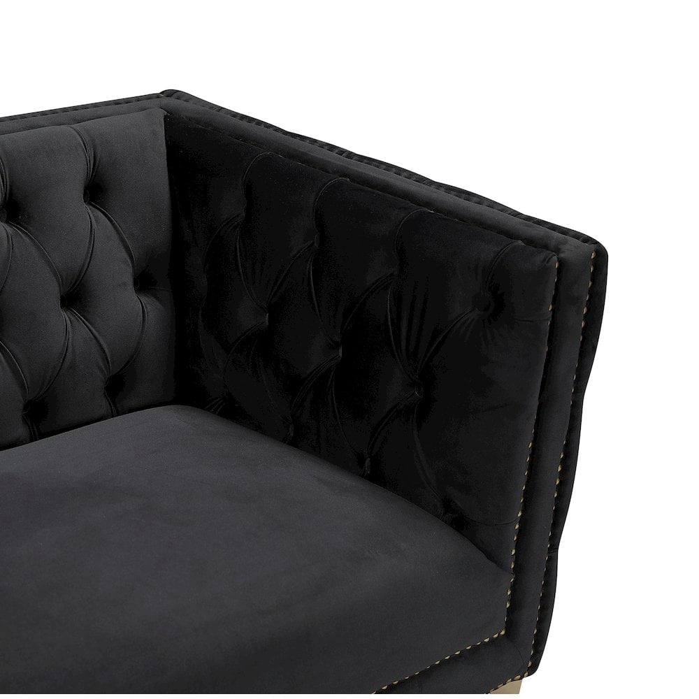Meridian Furniture Michelle Black Velvet Sofa