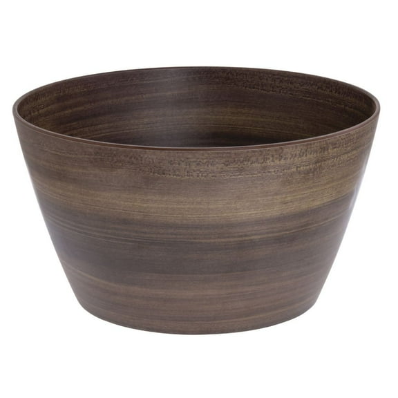 HUBERT® Serving Bowl Acacia Faux Wood Melamine Bowl - 12" Dia x 6 1/2" H