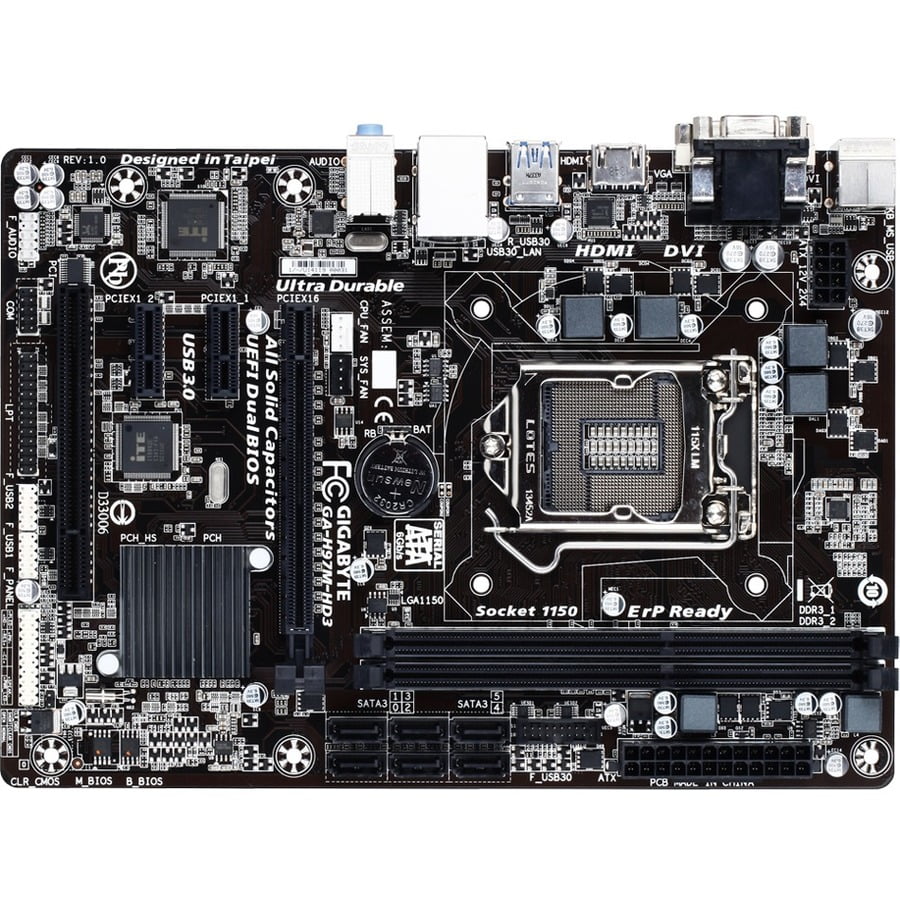 Gigabyte LGA 1150 Intel H97 HDMI SATA 6Gb/s USB 3.0 Micro ATX DDR3 1600 ...