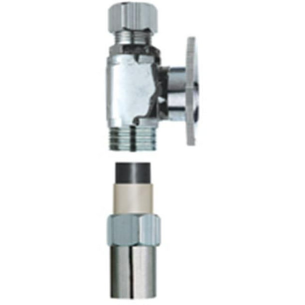PP20322LF Water Supply Line Transitional Valves, Chrome, 0.5 x 0.37 In