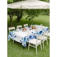 thumbnail image 3 of Outdoor Tablecloth with Umbrella Hole and Zipper, Spring Blue Floral Rectangle Table Cloth 60x84 Inch Waterproof Tablecloth, Farmhouse Weeping Floral Leaves Picnic Table Cover for Patio Camping, 3 of 7