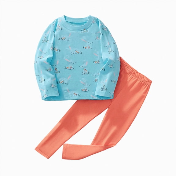 yboeqw Girls 2 Piece Outfit 3t 4t 5t 6t 7t 8t Fall Long Sleeve Top and Pants with Pockets Kids Loungewear Clothes,Size 5-6 Years