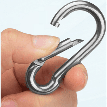 10 Pack 4 Inch Spring Snap Hook Stainless Steel 304 Carabiner Clips Heavy Duty Quick Link Hook for Outdoor Camping Hiking Hammock Swing (M10 x 100 mm)