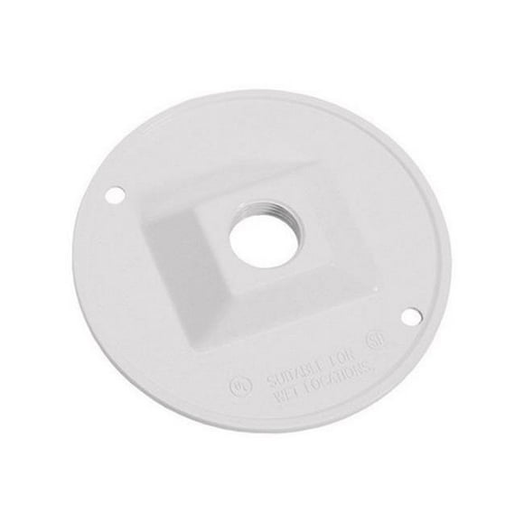 14381WH 4.14 x0.58 in. White Vertical Round Cover