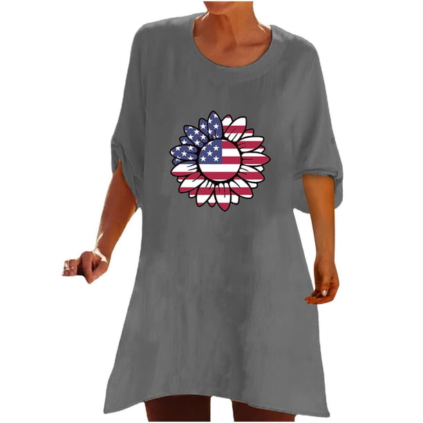 Blusa con botones y estampado de manga media con estampado de cuello redondo informal a la moda para mujer Pompotops hfajkhk132413