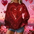thumbnail image 2 of Vintage Tees for Women 2025 Cute Heart Print Long Sleeve Tunic Tops Casual Round Neck Long Sleeve Printed T-Shirt Top Dressy Casual Loose Blouses, 2 of 7