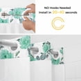 thumbnail image 2 of Spring Summer No Hooks Shower Curtain with Snap-in Liner Classic Water Color Rose Flower Shower Curtains for Bathroom, Waterproof, Easy Install, Washable 72"x78", 2 of 9