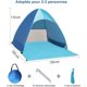thumbnail image 2 of Tienda de campaña con protección UV, refugio de playa con protección solar UPF 50+ UV para 2-3 personas, tienda de playa instantánea portátil emergente, incluye bolsa de transporte y estacas JFHHH pequeña, 2 of 5