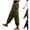 #02 Army Green, variant on Elastic Waist Joggers for Women Summer High Waist Multi Pocket Cargo Pants Loose Fit Casual Travel Outing Trousers ,L,#02 Army Green